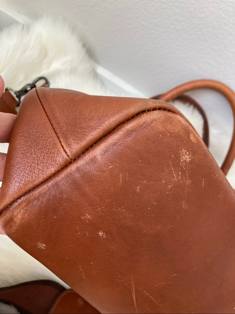 Mark & Graham Men's Leather Briefcase in Cognac Brown